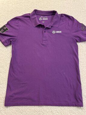 Mercedes AMG Petronas F1 Lewis Hamilton Polo Shirt - Purple - LH44 - Men's M